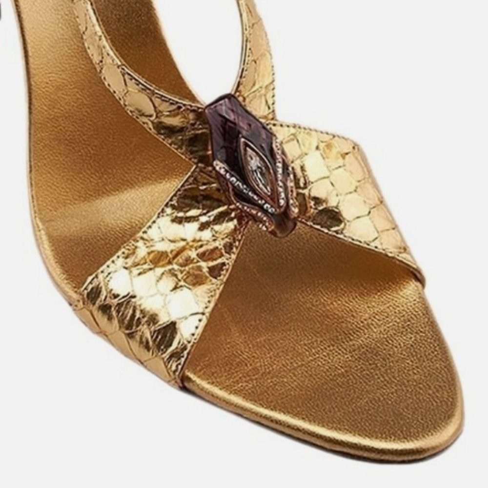 Gucci + Tom Ford Gold Python Heels - Picture 2 of 7